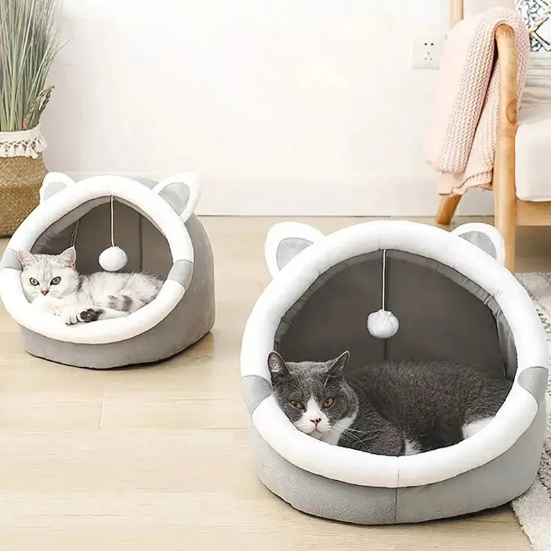 Cute Cat Bed for Indoor Small and Large Cats Dog Tent Soft Pet Kitten House Cozy Puppy Cushion - PetPamper