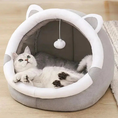 Cute Cat Bed for Indoor Small and Large Cats Dog Tent Soft Pet Kitten House Cozy Puppy Cushion - PetPamper