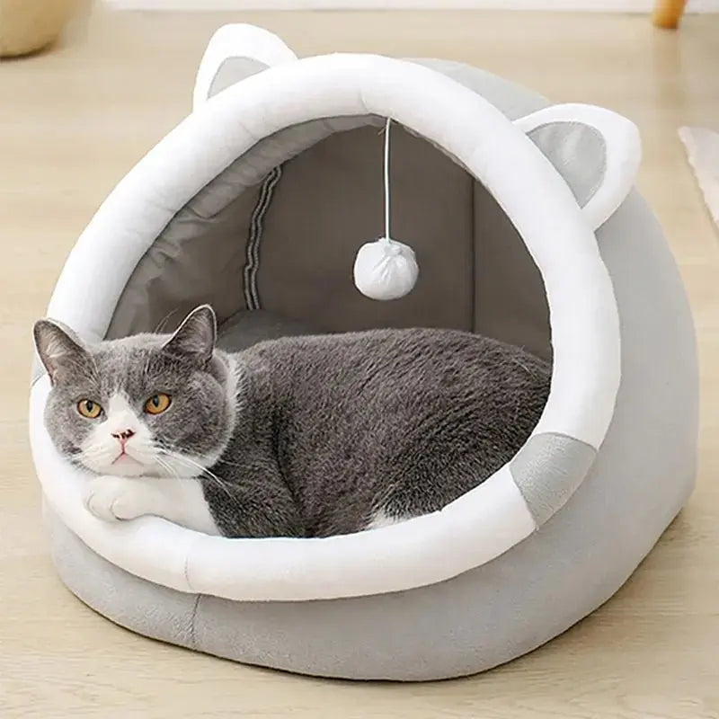 Cute Cat Bed for Indoor Small and Large Cats Dog Tent Soft Pet Kitten House Cozy Puppy Cushion - PetPamper