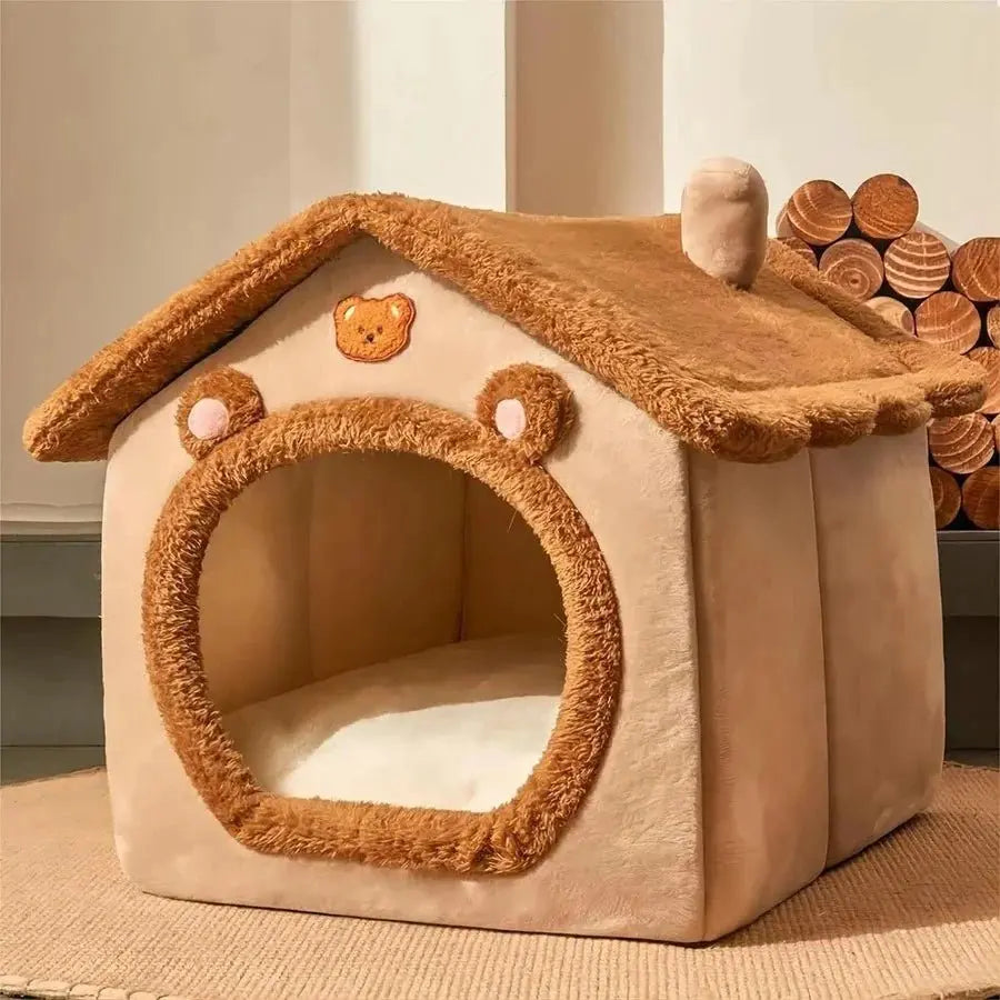 Foldable Dog House Bed – Warm Cave Sofa for Small to Medium Dogs & Cats - Pet Pampers Store