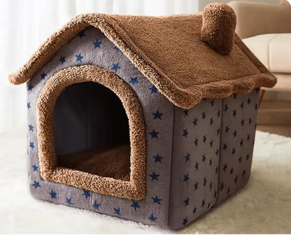 Foldable Dog House Bed – Warm Cave Sofa for Small to Medium Dogs & Cats - Pet Pampers Store