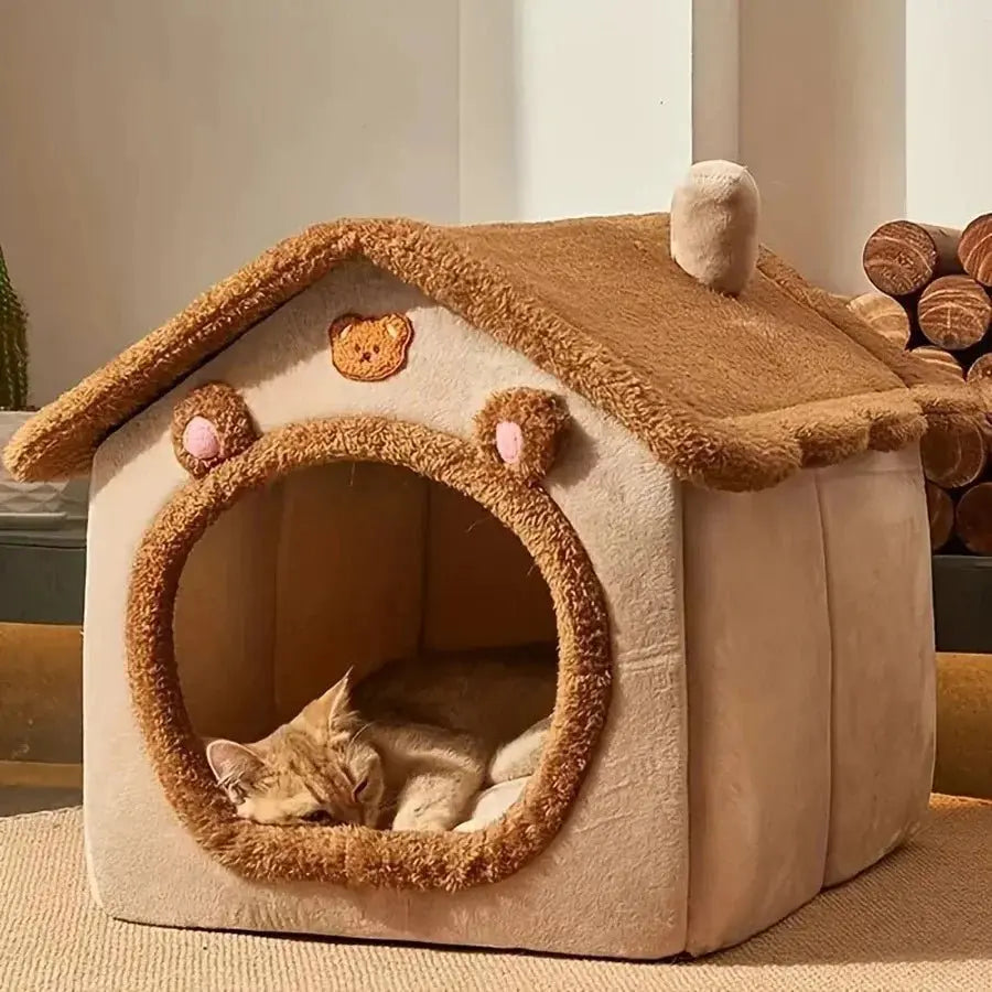 Foldable Dog House Bed – Warm Cave Sofa for Small to Medium Dogs & Cats - Pet Pampers Store