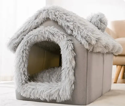 Foldable Dog House Bed – Warm Cave Sofa for Small to Medium Dogs & Cats - Pet Pampers Store